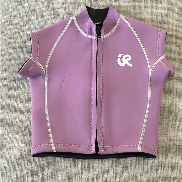 NEW Inner Relm lavendar purple short sleeve zip front scuba surf crop vest XS - Picture 3 of 12
